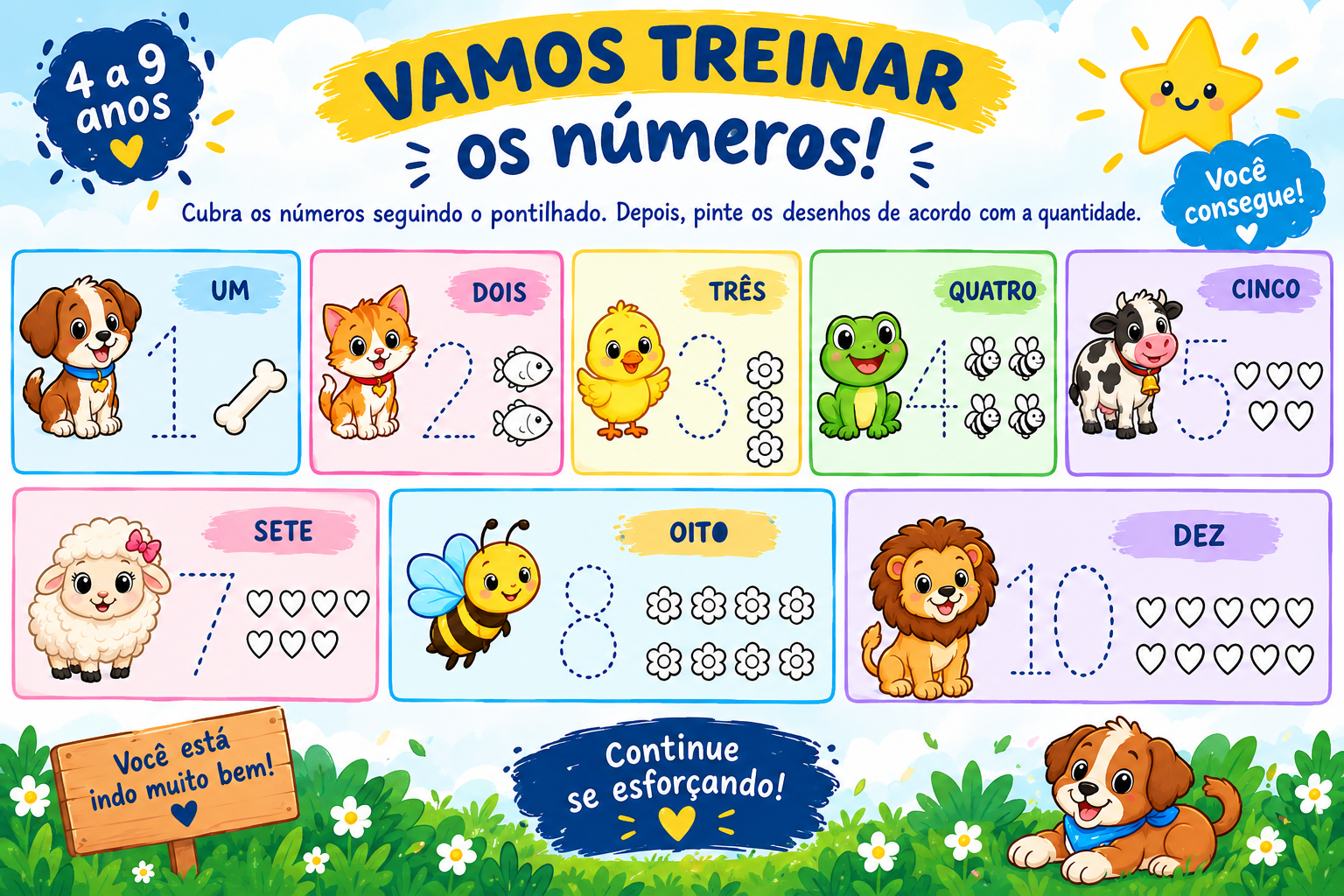 Atividade de atenção em ação para treinar os números