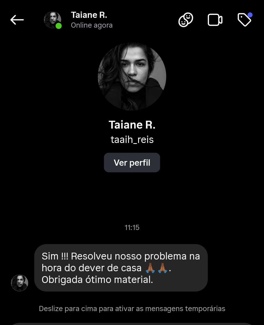 Depoimento real de Taiane R.